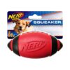 NERF Classic Squeak Football Dog Toy - Red - 5"