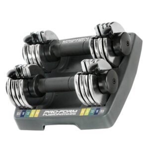 ProForm Adjustable Pair Dumbbells – Black/Silver (2.5lbs - 12.5lbs)