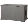 Merry PTH1031722510 Pet Cat Washroom Storage Bench Furniture with Removable Partition Wall, Gray