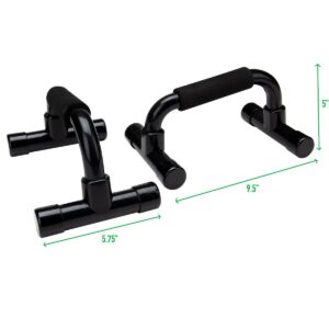 Mind Reader Push Up Bars, Set of 2, Black