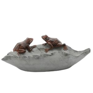 13" Resin Bird Feeder with Frogs Gray - Sagebrook Home