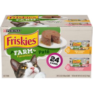 Purina Friskies Paté Wet Cat Food Farm Favorites with Chicken & Salmon - 5.5oz/24ct Variety Pack