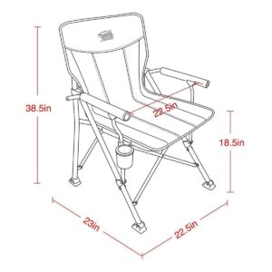Timber Ridge Indoor Outdoor Portable Lightweight Folding Camping High Back Lounge Chair w/ Cup Holder & Carry Bag for Hiking, Beach, and Patio, Earth