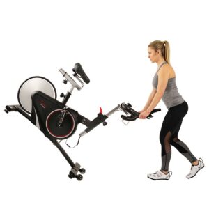 Sunny Health & Fitness Magnetic Belt Drive Premium Indoor Cycling Bike - Silver