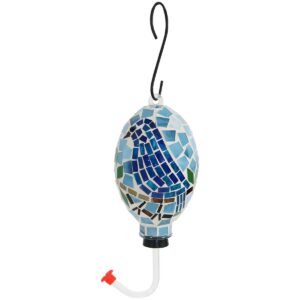 Sunnydaze Decor Bluebird Mosaic Glass Bird Feeder - Blue - 6"