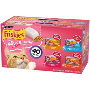 Purina Friskies Prime Filets Surfin' & Turfin' Favorites Wet Cat Food - 5.5oz/40ct Variety Pack