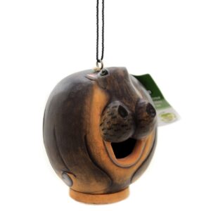 Home & Garden 6.5" Hippo Gord-O Birdhouse Albesia Songbird Gold Crest Distributing  -  Bird And Insect Houses