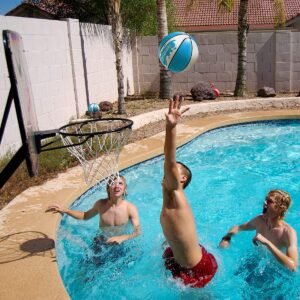 GoSports Anti Slip Water Basketball 9 Inch Hoop Ball with Pump and Needle Set for Adult and Kid Swimming Pool Pickup Games, Size 6 (2 Pack)