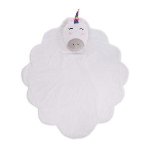 Silky Soft Fleece Unicorn Cloud Snuggle Play Mat with Attached Pillow