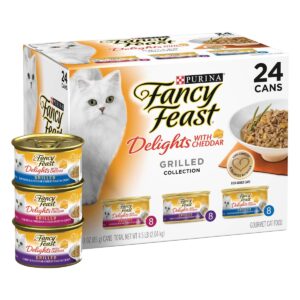 Purina Fancy Feast Delights with Cheddar Grilled Collection Gourmet Wet Cat Food - 3oz/24ct Variety Pack