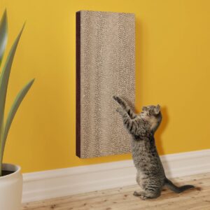 Way Basics Eco Wall Cat Scratcher Pad with Easy Closure - Espresso Wood Grain
