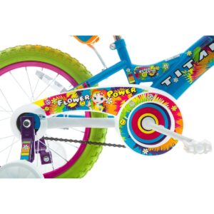 Titan Flower Power Princess 16" Kids' Bike - Blue/Green
