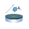 Intex Swimming Pool Maintenance Kit with Vacuum and Pole & 10’ Round Pool Cover