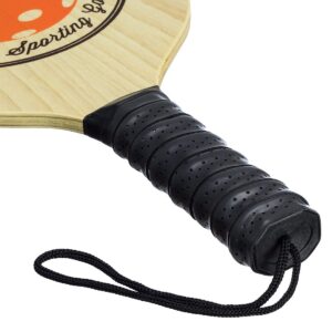 Amazin' Aces Wood Pickleball Set with 4 Wooden Padded Paddles, 4 Yellow Balls, and Carry Bag Great for Schools, Community Centers, and Athletic Clubs