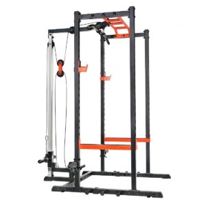 Sunny Health & Fitness Lat Pull Down Attachment Pulley System for Power Racks