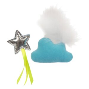 SmartyKat Twinkle Time Cloud & Star Electronic Light Up Plush Cat Toy - 2pk