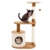 PETMAKER 3 Tier Cat Tree Condo with Scratching Posts Brown/Tan