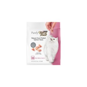 Purina Fancy Feast Purely Hand-Flaked Salmon Meaty Cat Treats - 1.06oz/10ct Pack