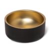 Double Wall Dog Feeding Bowl Black + Brass - Medium - Boots & Barkley™