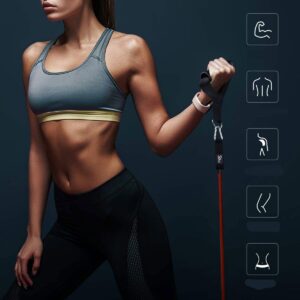 Letsfit Resistance Exercise Bands Set with Handles, Door Anchor, Ankle Straps and Carry Bag - JSD04-01