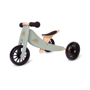 Kinderfeets Sage Green Adjustable Toddler and Kids Bike Helmet Bundle with Kinderfeets Sage Green Tiny Tot PLUS 2-in-1 Balance Trike Tricycle