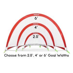 GoSports Portable Pop Up Soccer Goals ,2.5 Feet Wide, Set of 2 Nets with Agility Training Cones and Carrying Case for Backyard, Kids, and Adults,