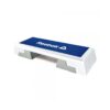 Reebok Adjustable Exercise Step Platform Home Gym Aerobic Workout Equipment with Guided Workout DVD, White/Blue