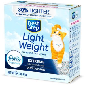 Fresh Step Lightweight Extreme Scented Litter with the Power of Febreze Clumping Cat Litter- 15.4lb