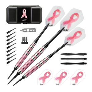 Fat Cat Soft Tip Darts and Deluxe Nylon Dart Case - Pink
