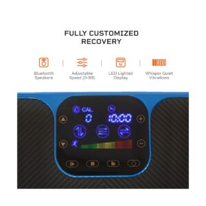 Lifepro Portable Home Body Weight Training Fitness Exercise Workout Rumblex 4D Vibration Plate Platform Equipment Machine w/ Resistance Bands, Blue
