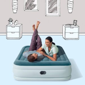 Intex Elevated 18" Premium Comfort Queen Air Mattress with Internal Pump