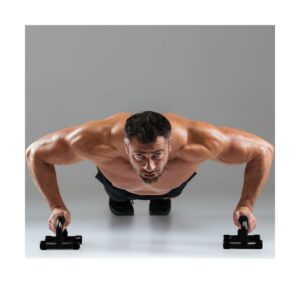 Holahatha Easily Portable Compact Non Slipping Exercise Fitness Strength Building PVC Constructed Workout Push Up Wide Handle Bars