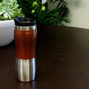 Gibson Home Monaco Cafe 15 Ounce Stainless Steel Thermal Insulated Travel Mug Cup with Lid