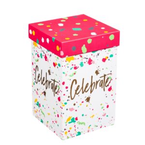 Evergreen Cypress Home Beautiful Celebrate Ceramic Travel Cup with Lid - 5 x 4 x 7 Inches Homegoods and Accessories for Every Space