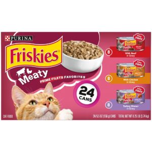 Purina Friskies Meaty Prime Filets Favorites Wet Cat Food - 5.5oz/24ct Variety Pack