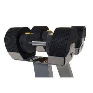 MX Select MX-55 Pro Style Adjustable Dumbbell Set w/ 10 to 55 Pound Range, Black