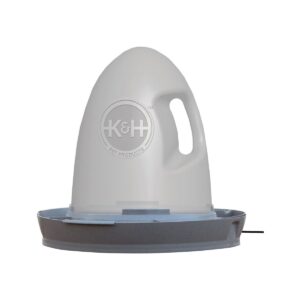 K&H Pet Products 2061 Thermo Heated Poultry Waterer with No Roost Top, Filtered Water Tray, Spill Proof Cap for Chickens & Birds, 2.5 Gallon Capacity