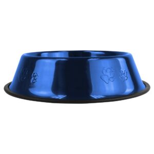Platinum Pets Embossed Non-Tip Cat/Dog Bowl - Sapphire Blue - 3.5 Cup