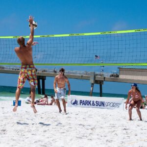 Park & Sun Sports Tournament Flex 1000 Family Outdoor Volleyball Net Set, Green
