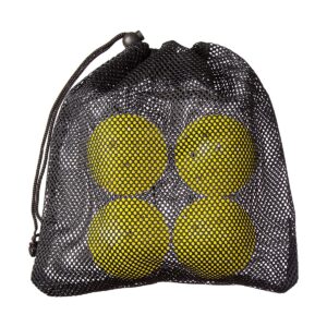 Amazin' Aces Wood Pickleball Set with 4 Wooden Padded Paddles, 4 Yellow Balls, and Carry Bag Great for Schools, Community Centers, and Athletic Clubs