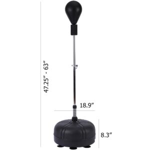 HolaHatha Freestanding Boxing Punch Bag Adjustable Height Home Gym Fitness Equipment with Heavy Bag Stand and Sweatproof Anti Slip Punch Bag Coating