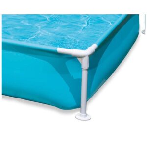 Intex 57173EP 4ft x 4ft x 12in Miniature Outdoor Frame Beginner Teaching Above Ground Square Kiddie Swimming Pool for Ages 3 and Up, Blue