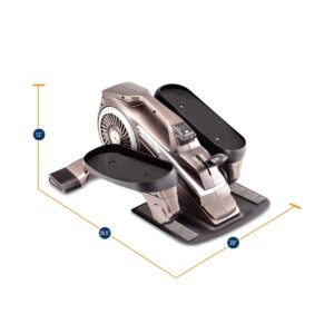 Marcy NS-1009 Bionic Body Compact Elliptical Trainer with Resistance Tubes for Home Gym or Under Office Desk Strength Training