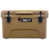 Driftsun Heavy Duty Rotomolded Thermoplastic UV Resistant Portable 45 Quart Insulated Hardside Ice Chest Beverage Cooler, Tan