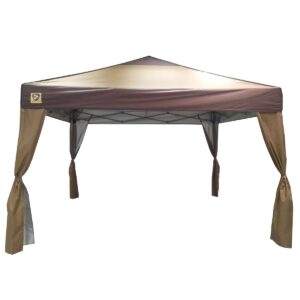 Z-Shade 10 x 10Ft Lawn & Garden Outdoor Portable Canopy with Skirts, Tan(2 Pack)