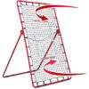 Rukket Sports Adjustable Pitch Back Baseball and Softball Rebounder Practice Throwing Net Screen, Red