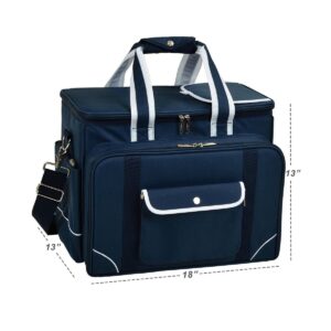 Picnic at Ascot- Ultimate Insulated Picnic Cooler with Service for 4 - Navy