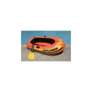 Intex Explorer 200 Inflatable 2 Person River Boat Raft Set with 2 Oars & Pump