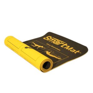 Prism Fitness 6 Millimeter Reversible Smart Mat Home Gym Workout Mat with Core Exercises and Stretching Poses for Yoga, Yellow