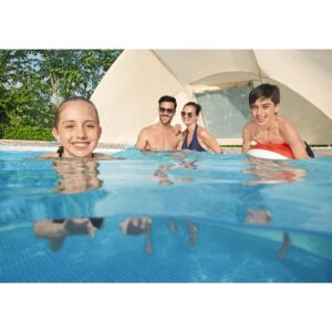 Bestway 5614UE 13 Foot x 42 Inches Power Steel Frame Above Ground Swimming Pool Set with Filter Pump, Ladder, Cover, Canopy, and Chemical Dispenser